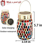Mosaic Solar Hanging Lanterns 2-Pack, Decorative Porch Decor