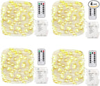 4-Pack Warm White Patio String Lights, Weatherproof LED