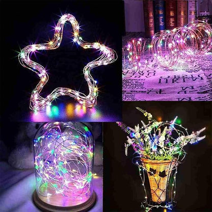 2 Pack Fairy Lights Solar Operated -39ft 100 LED Silver Wire String Lights Waterproof Mini Firefly Lights for Bedroom, Wedding, Mason Jars, DIY, Crafts, Christmas Garlands, Party Decor