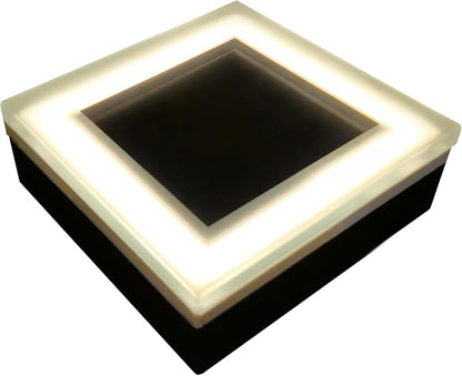 LUMENGY Solar Paver Light 4x4 Inch (3.93x3.93), Stainless Steel with Tempered Glass, 2700K Warm White Glare-Free Lighting for Driveways, Walkways and Patios, IP67 Waterproof, Drive-Over Rated V2