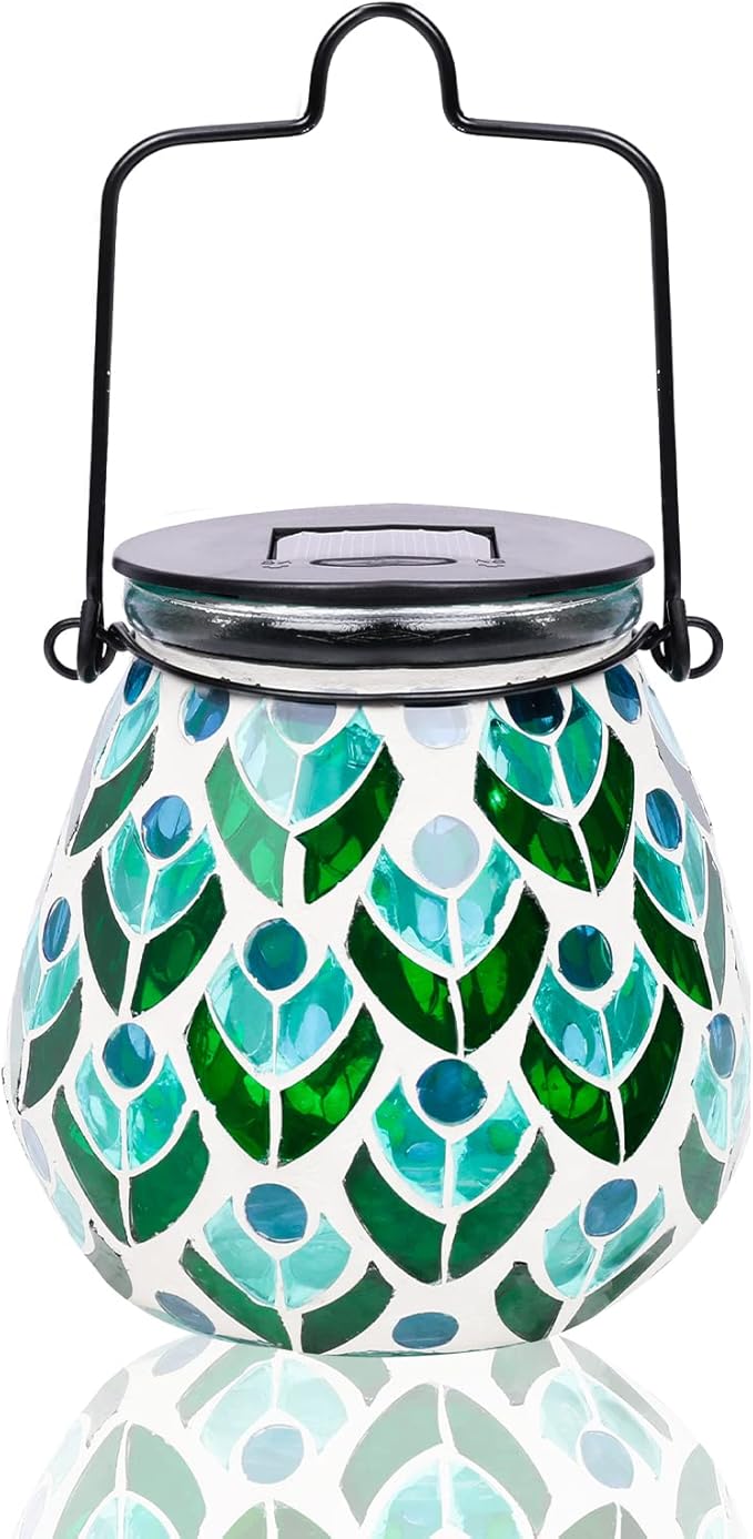 Mosaic Solar Porch Lanterns, Classic Waterproof LED