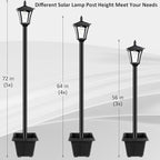 Lamp Post Light with Planter, Solar Outdoor