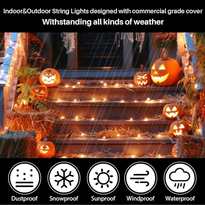 Halloween Fairy Lights, 18ft 50 LED Battery Twinkle Lights