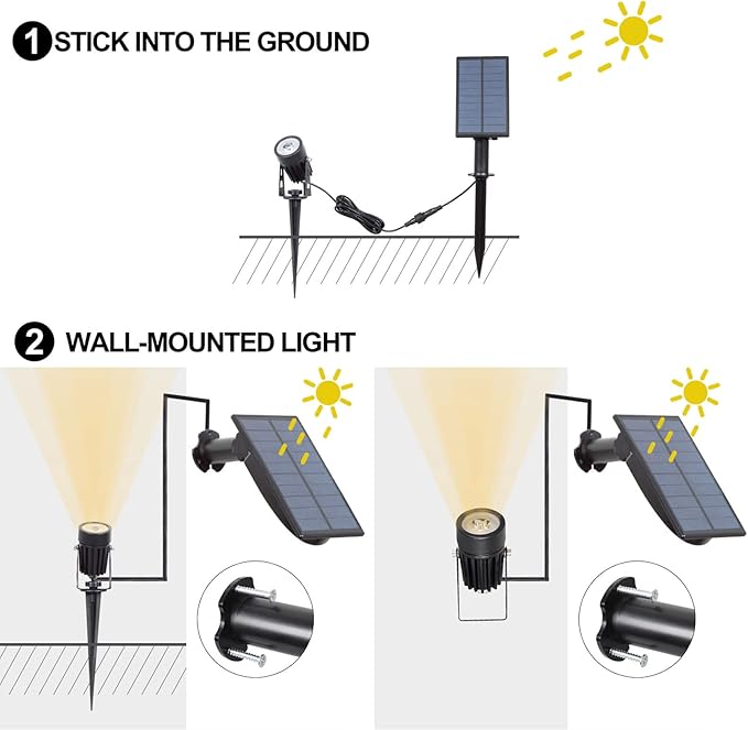 Solar Landscape Spotlights, LED