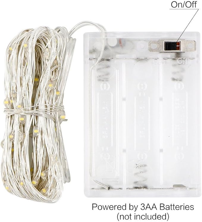 Outdoor String Lights, 10ft White Waterproof LED