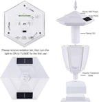 White Post Lighting Fixture with Planter, Solar Outdoor