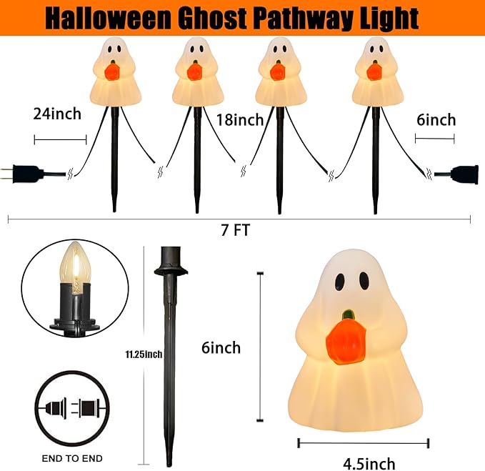 C9 Pathway Lights, 7ft LED Stakes