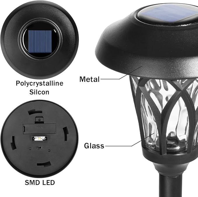 Solar Yard Path Lights 6-Pack, IP65 Waterproof
