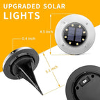 20-Pack Warm White In-Ground Solar Lights, Flat LED Landscape