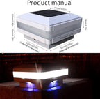 4-Pack Daylight White Solar Patio Post Lights, Outdoor LED Caps