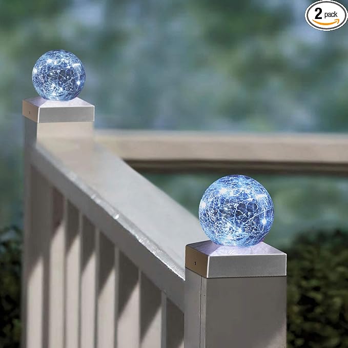 2-Pack Solar Post Cap Lights for Patio, LED