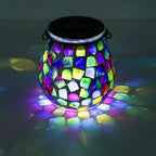 Solar Mosaic Lanterns, Porch Hanging LED Decor