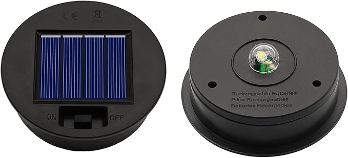 YJFWAL 1P Solar Light Replacement Top(Top Size 3.15 inch, Bottom Size 2.76 inch) LED Solar Panel Lantern Lid Lights for Lanterns Garden Patio Decor(Warm White)