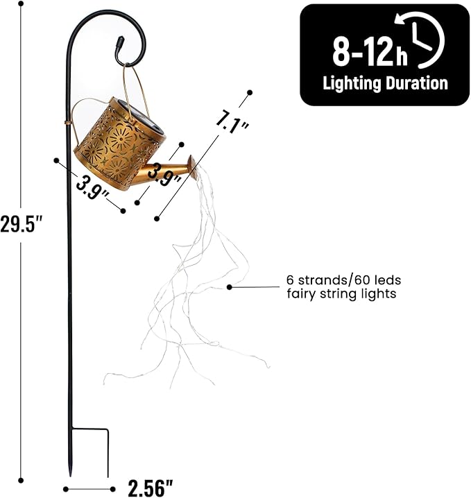 Solar Metal Garden Light, Waterproof Yard Decor