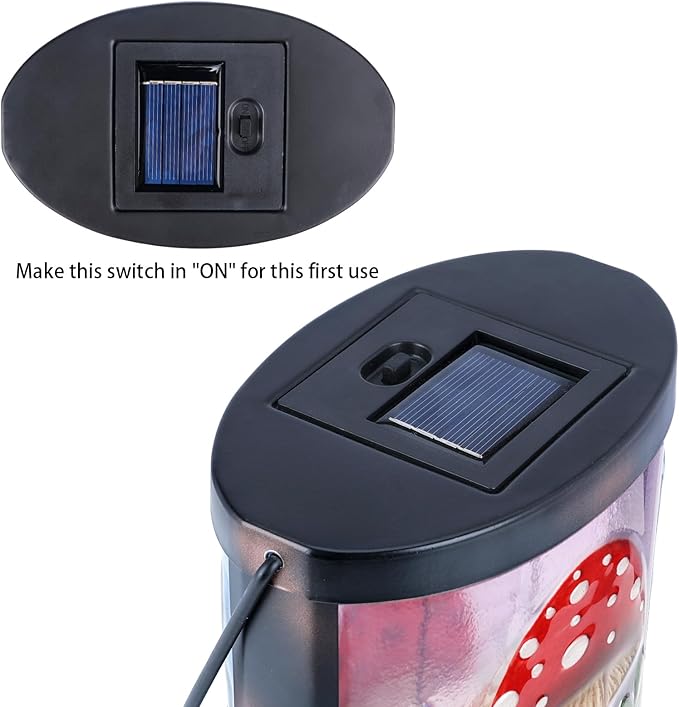 Mushroom Solar Lantern Set, Elegant Patio Lighting