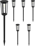 Solar Garden Path Lights 6-Pack, IP65 Waterproof