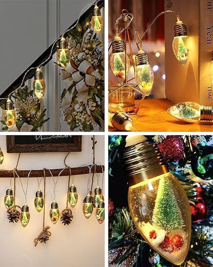Christmas Patio String Lights, 6ft 10 LED Waterproof