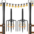 2-Pack Metal Light Poles for Deck, Heavy-Duty