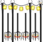 10ft Outdoor String Light Poles 4-Pack, Metal