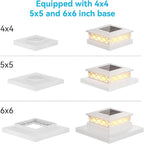 4-Pack Solar Post Cap Lights for Fence, LED