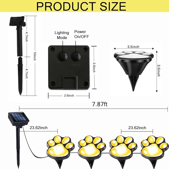 4-Pack Solar Pathway Lights, Waterproof LED Garden Lights