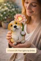 Solar Dog Garden Statue Light, Outdoor Decor