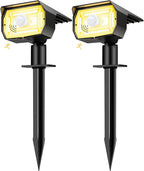 2-Pack Solar Spotlights, Yard Lights