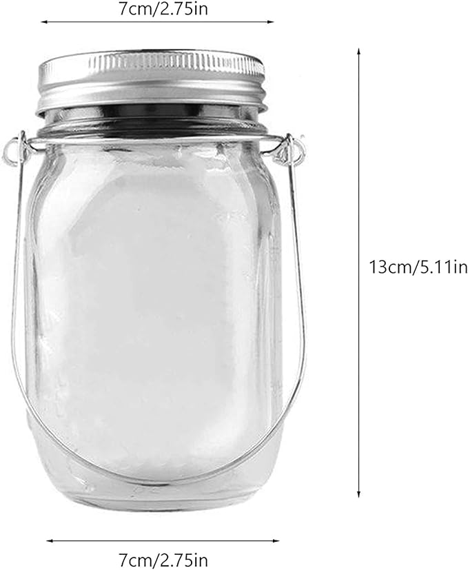 Solar Fairy Jar Lights,4 Pack 30 Led Mason Jar Decor Firefly Lights,for Outdoor Patio Garden Table Decorations Solar Lantern Mother's Day Gift(Mason Jars/Hangers Included)