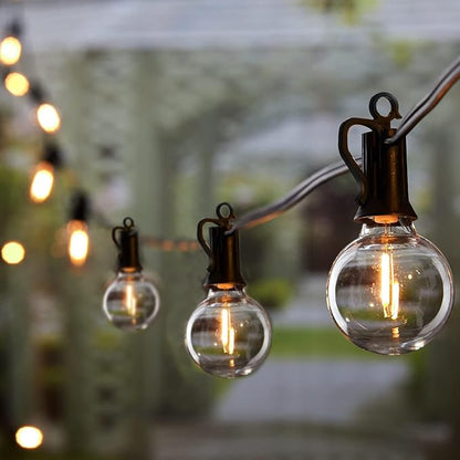 Brightown Outdoor String Lights, 50FT 25 G40 Bulbs Shatterproof Patio Lights, IP65 Waterproof Dimmable Hanging Connectable Globe LED Outdoor Lights for Backyard, Bistro, Porch, Deck, Balcony
