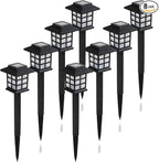 8-Pack Solar Pathway Lights, Waterproof LED Walkway Lights