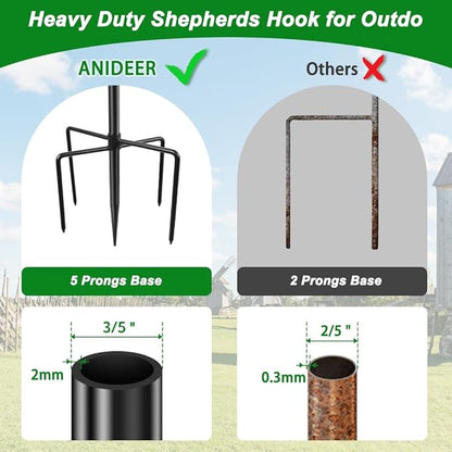 2-Pack 48" Shepherd's Hooks, Heavy-Duty Garden Stakes