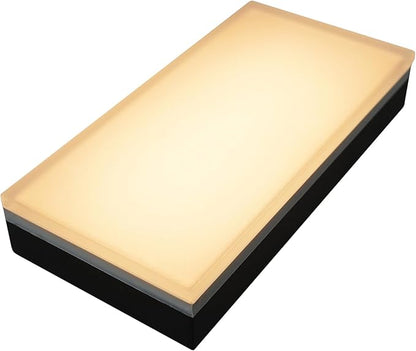 LUMENGY Paver Light 6x12 Inch (5.9x11.81), 2700K Warm White, Glare-Free Brick Lighting for Driveways, Walkways, Pool Decks and Patios, 12V Hardwired, IP67 Waterproof, Drive-Over Rated