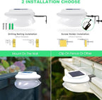6-Pack White Sleek Solar Stair Lights, Outdoor LED