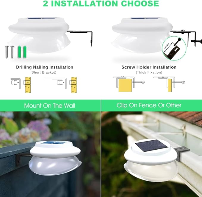 6-Pack White Sleek Solar Stair Lights, Outdoor LED