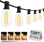 120ft Edison Bulb Patio String Lights, Waterproof