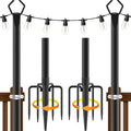 2-Pack Metal String Light Poles, 10ft Patio Stands