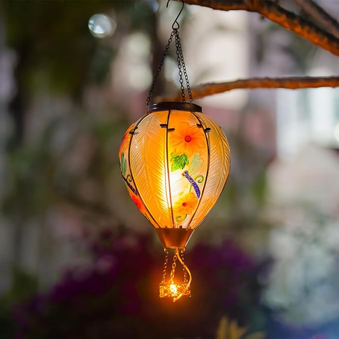Charming Dragonfly Solar Lanterns for Porch, Waterproof LED