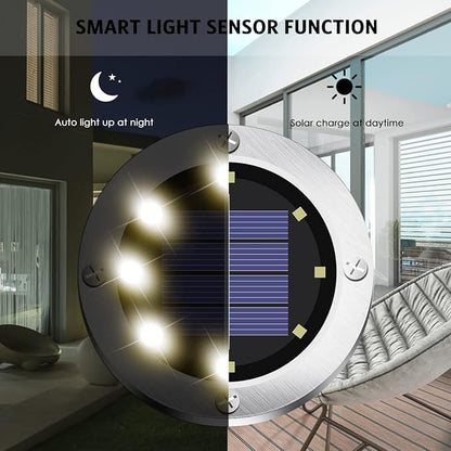 Solar Lights Outdoor Waterproof, 12 Pack Solar Ground Lights with Large Capacity Battery, High Efficiency Solar Powered Lights for Outdoor Garden, Patio, Pathway and Yard (Warm Light)