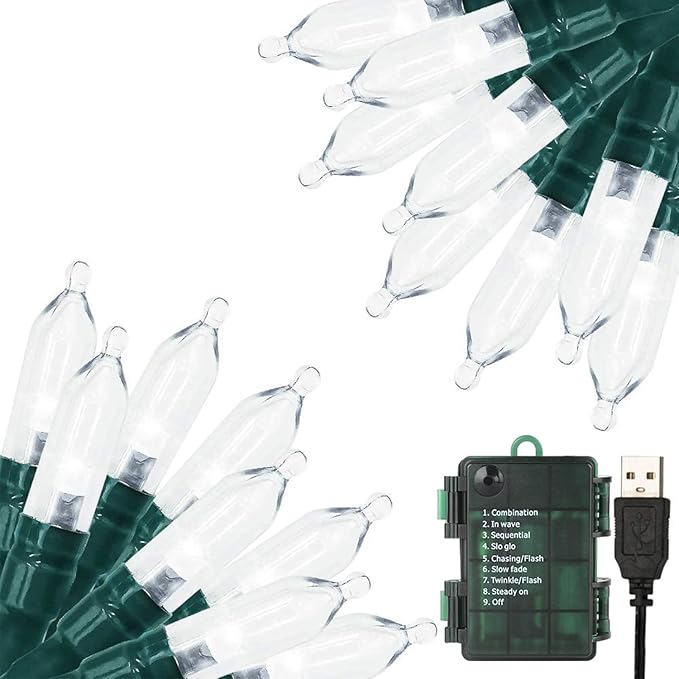 33ft Christmas LED String Lights, Waterproof Timer Lights