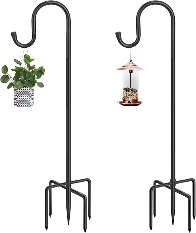 2-Pack 48" Shepherd's Hooks, Heavy-Duty Garden Stakes
