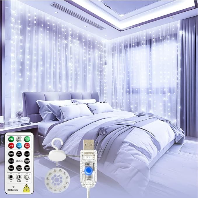 8ft White String Lights for Backyard, Waterproof LED