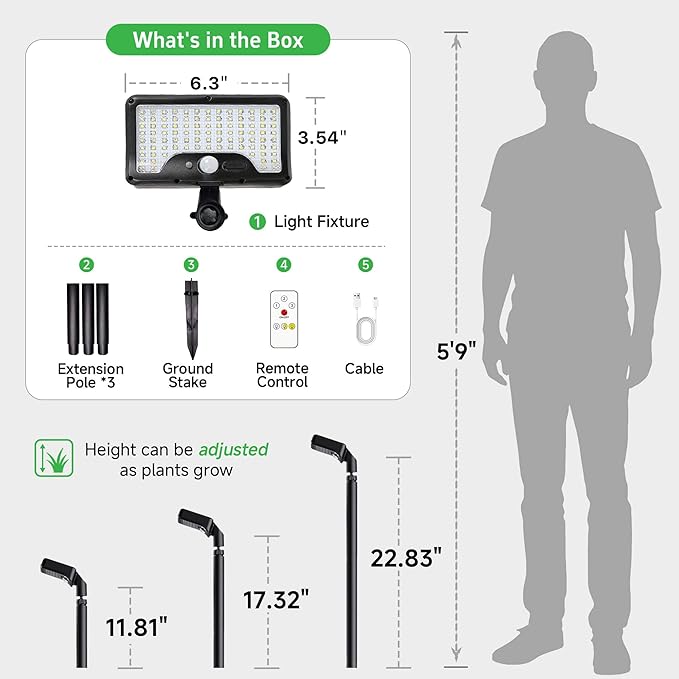 Solar Pathway Lights Outdoor, 3 Modes Motion Sensor Path Light Warm & Daylight Selectable, IP65 Waterproof Walkway LED Landscape Lighting with Adjustable Angle for Yard, Garden, Driveway