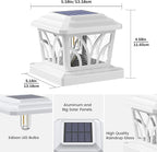 2-Pack Solar Post Cap Lights, 2-Mode Warm White Waterproof