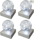 White Solar Fence Post Caps 4-Pack, Patio LED