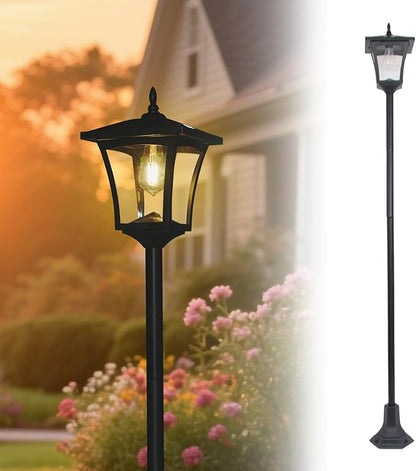 63" Solar Lamp Post Light,Outdoor Waterproof Solar Post Light,Garden Lights for Backyard, Pathway, Patio,Lawn, Driveway Decor