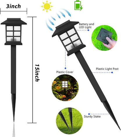 Solar Outdoor Lights,12 Pack LED Light Outdoor Waterproof, Solar Walkway Lights Maintain 8 Hours of Lighting for Your Garden, Landscape, Path, Yard, Patio, Driveway