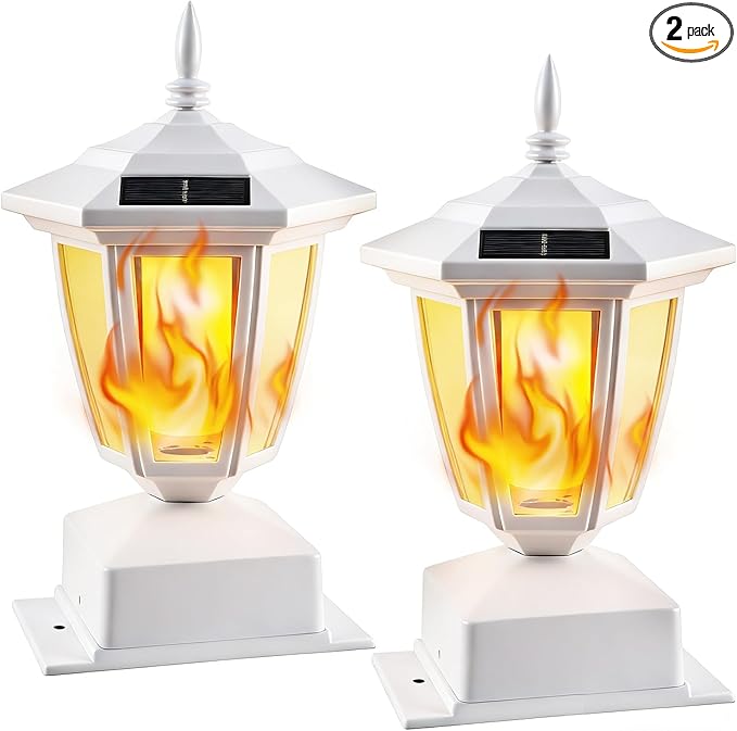 Outdoor Post Lighting Fixture, White Weatherproof Post Light