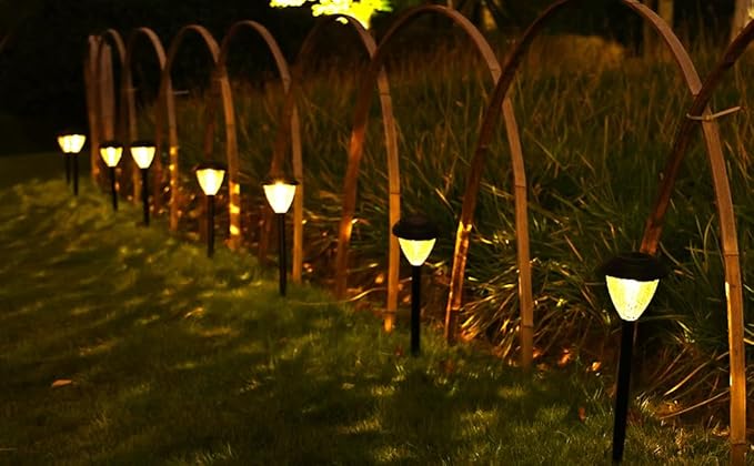 Elevon 12 Pack Solar Light Outdoor Waterproof, Warm White Pathway Lights Solar Powered, Landscape Lighting, Christmas Pathway Lights for Decor, Patio, Garden