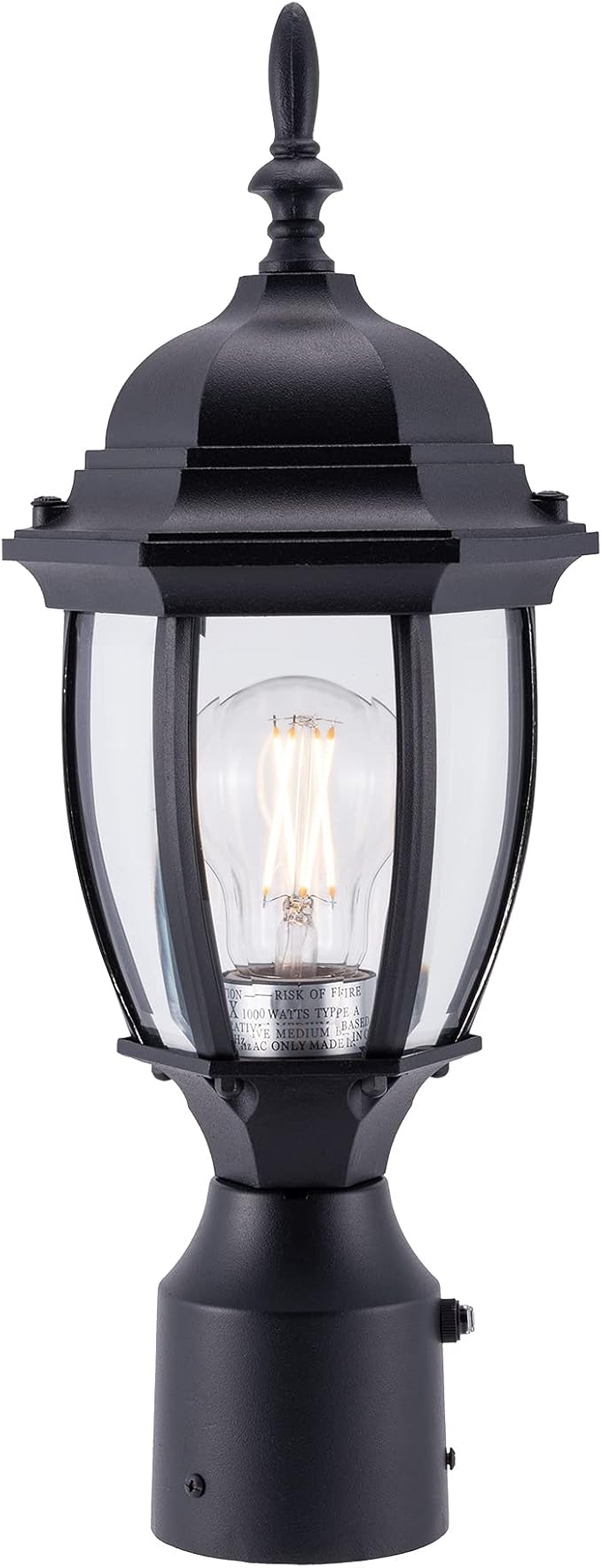Outdoor Lamp Post Light, Black Weatherproof Post Light