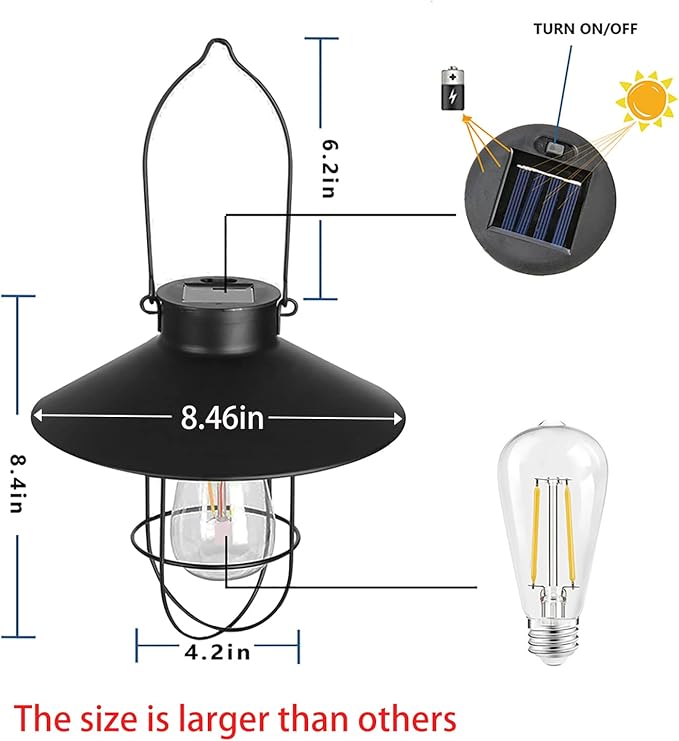 Solar Courtyard Lanterns, Outdoor Hanging LED Decor